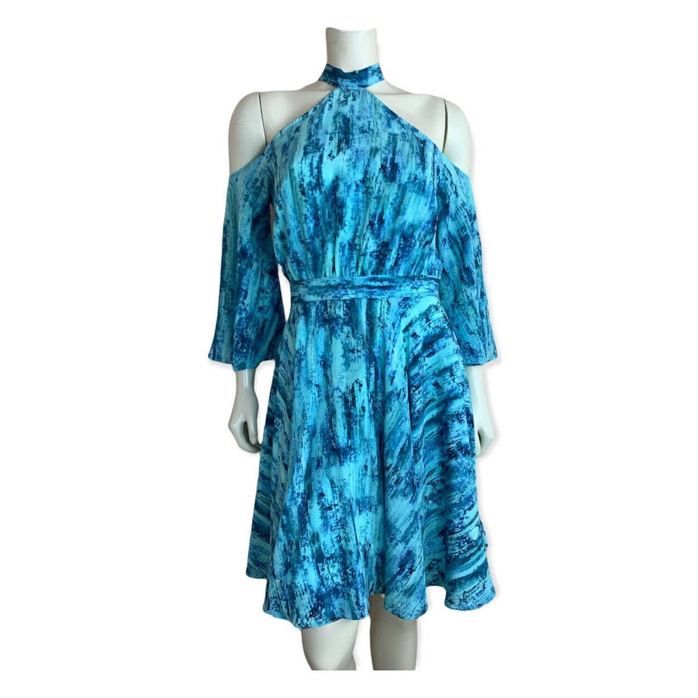 Jay Godfrey Printed Open Cold Shoulder Dress